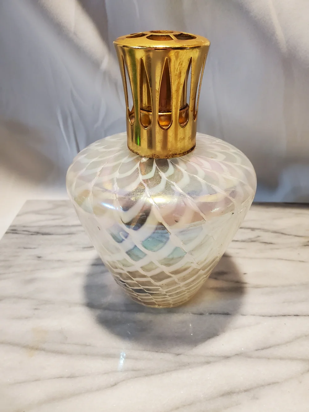Hand-Blown Opalescent Art Glass Fragrance Oil Lamp, Scentier Style – 6